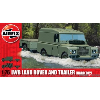 Maqueta Land Rover LWB con remolque